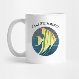 Kids Angelfish Keep Swimming Distressed Mug